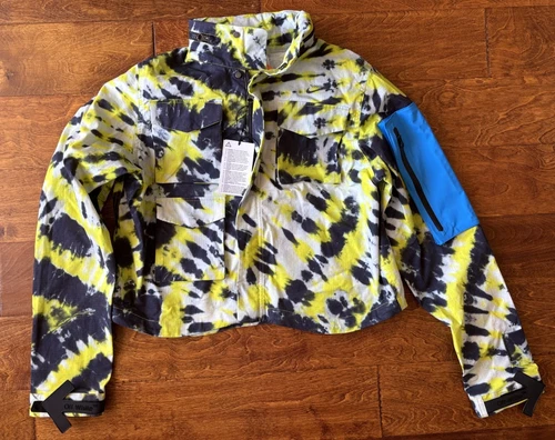 Off White x Nike Giacca Donna Taglia Large CK4808 702 Tie Dye NUOVO Virgil Abloh