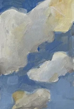 Clouds Original Acrylic And Charcoal Painting On Quality Paper Signed Fine Art