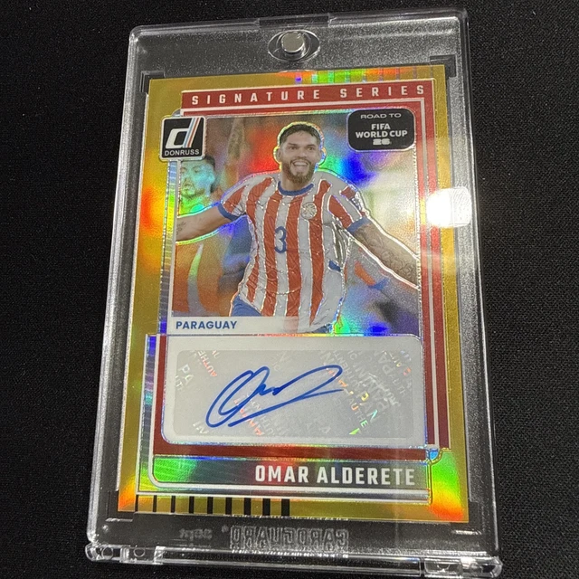 OMAR ALDERETE 2025-26 DONRUSS ROAD TO FIFA WORLD CUP Gold AUTO 06/10 PARAGUAY!