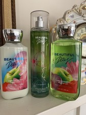 Bath Body Works Beautiful Day Body Spray , Lotion Shower Gel 3pc Lot-NEW