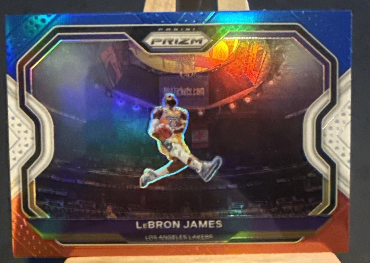 LeBron James 2020-21 Panini Prizm #1 Red White Blue Prizm Kobe Tribute Dunk