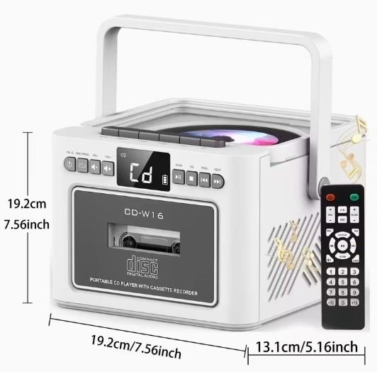 Lecteur CD portable Bluetooth 10W stéréo à haute autonomie USB TF - 3