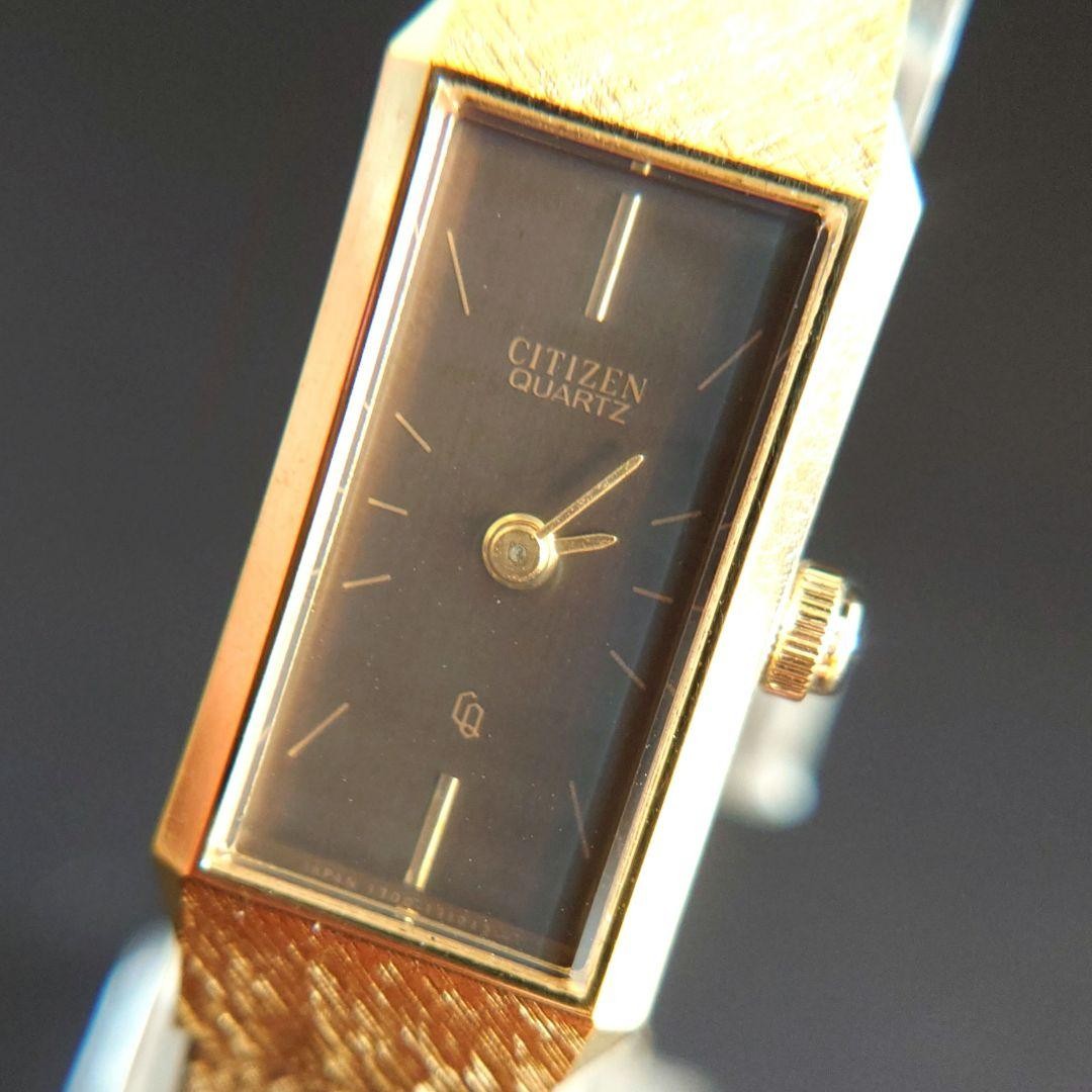 Citizen Antique Rectangular Black Dial Watch with… - image 2