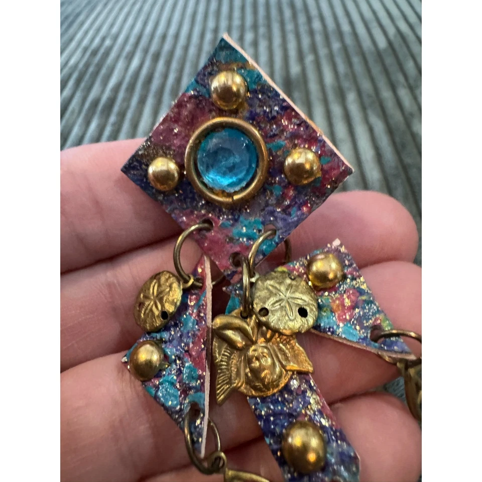 复古工匠声明夹耳环标记 DyAne 十字鱼饰品吊坠 — 第 3/4 张图片