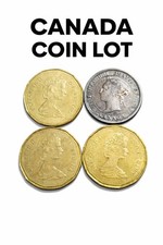 1888 Canada Large Cent Penny + 1987 & 1988 Canadian $1 Dollar Coins Lot Of 4