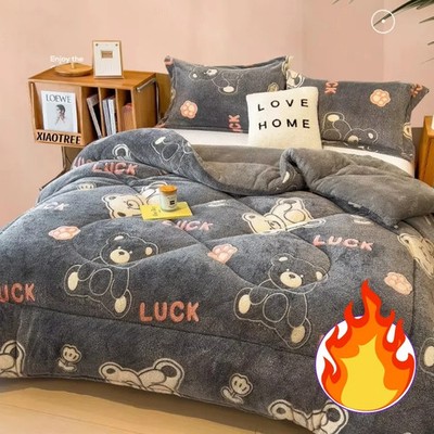 Winterbettwäsche Set Flanell Fleece Decke Kuschelig warm Schlafkomfort