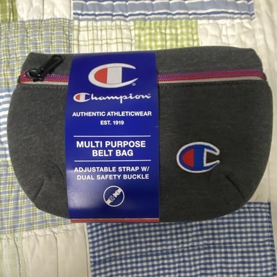 Champion Authentic Athleticwear Gray Belt Bag Fanny Pack Zip Buckle Adj Strap