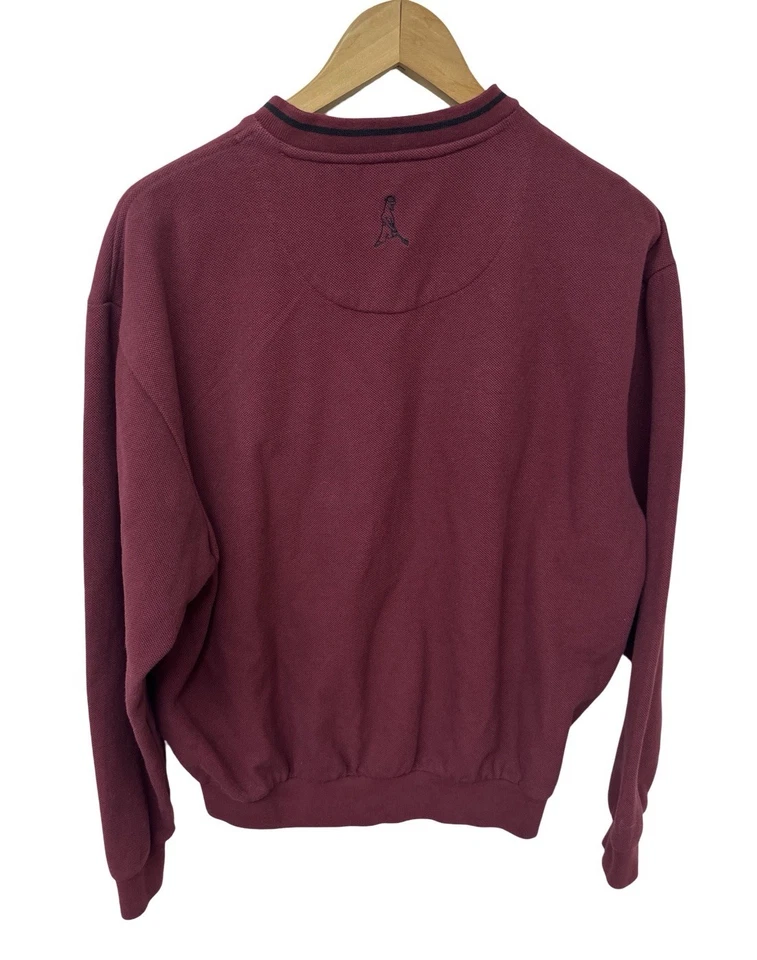 Sudadera de golf Ping para hombre roja deletreada bordada cuello en V talla pequeña Foto 4 de 4