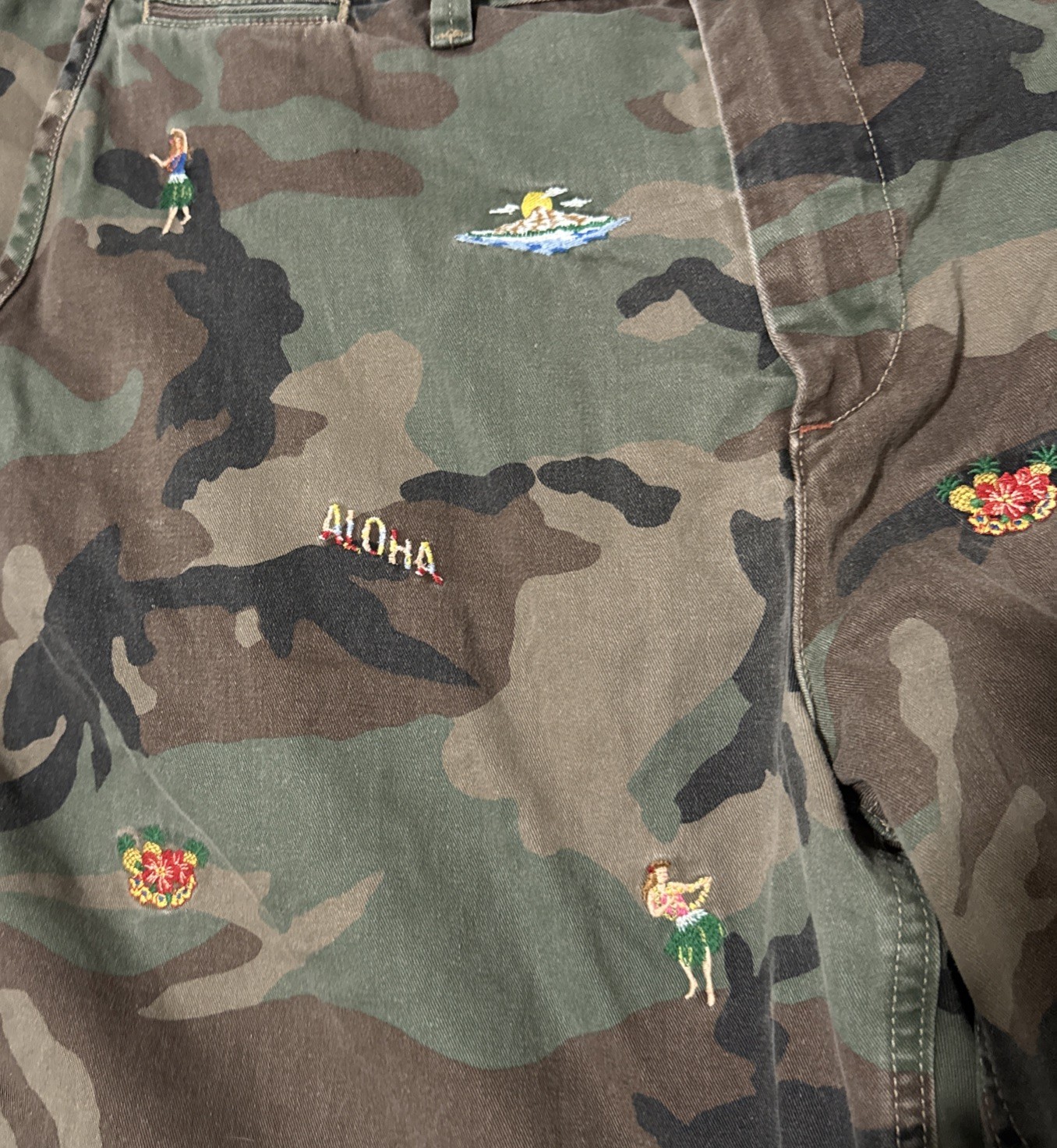 Polo Ralph Lauren Mens RARE Hawaii Tropical Camo Shorts Embroidered Aloha 35 image 3