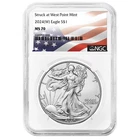 2024 (W) $1 1-oz American Silver Eagle NGC MS70 Flag Label