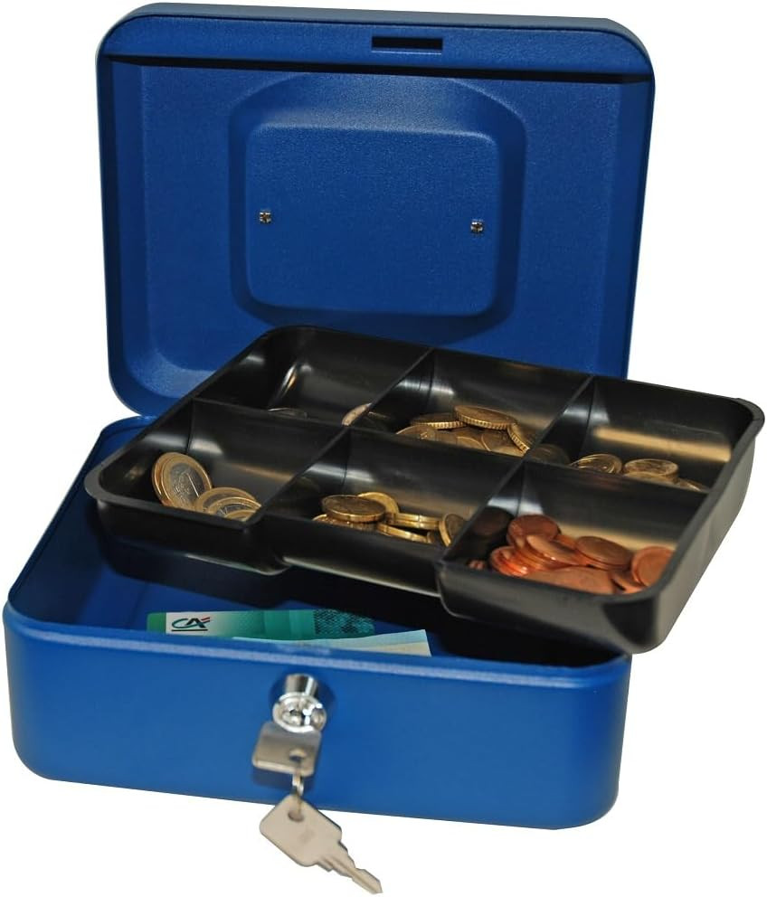 Cassetta Portavalori 20x16x9 cm Blu - Sicurezza e Ordine per Contanti
