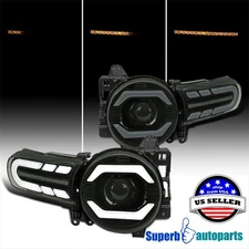 Fit 2007-2014 Toyota FJ Cruiser Smoke Projector Headlight LED Sequential Signal