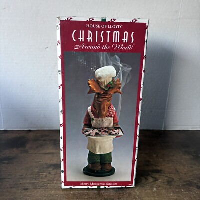 Vintage House of Lloyd Moose Incense Merry Moosemas Smoker Gingerbread NEW W Box