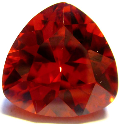 1 Cubic Zirkonia 12x12 mm. Trillion, Orange, Facetten-, synthetischer Edelstein
