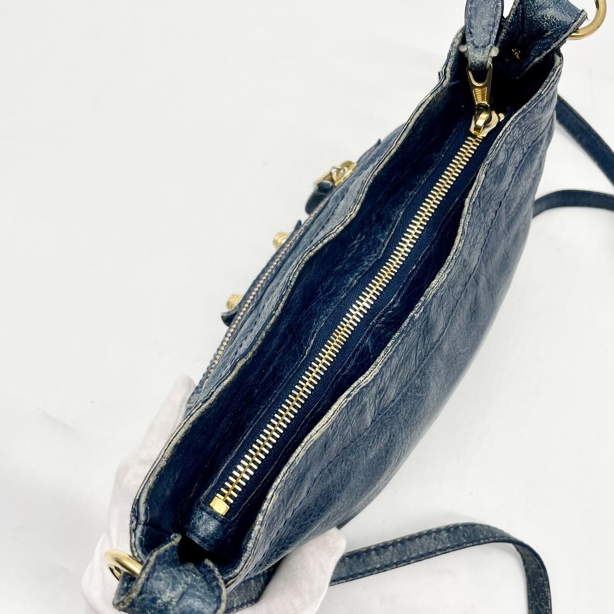 Balenciaga Shoulder Bag Giant Hip Blue Leather 237203 Y2K Balenciaga Shoulder Bag Giant Hip Blue Leather 237203 Y2K