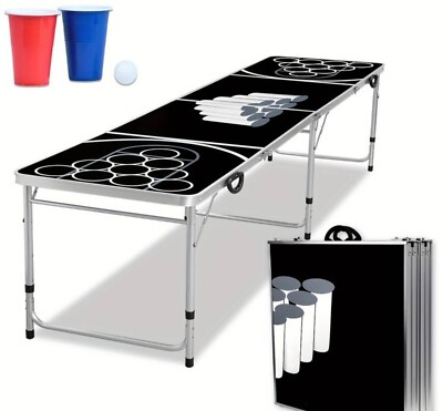 YARDIN Beer Pong Tische inkl. 100 Bechern 5 Bällen für Partys Beer Pong Premium