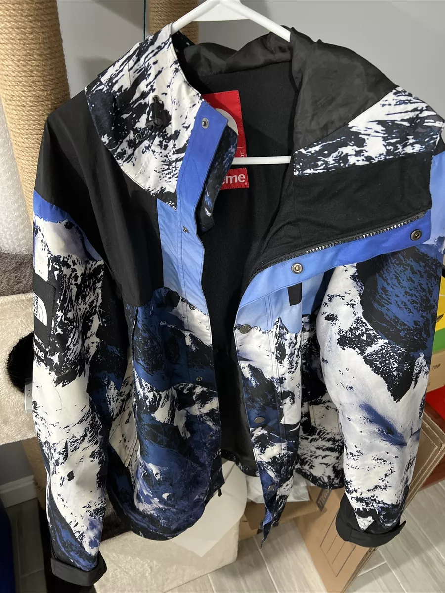 Supreme North Face Mountain Parka FW17 Blue/White – UniqueHype