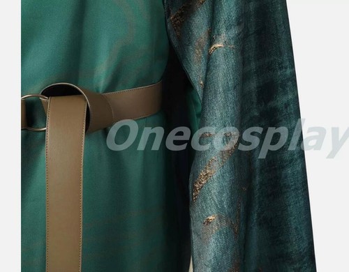 The Lord of the Rings Elrond Costume Cosplay Green Men's Green Suit - Picture 8 of 13