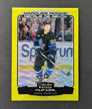 2022-23 O-Pee-Chee Platinum Hockey #282 Filip Kral Neon Yellow Surge RC Leafs