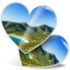 2 x Heart Stickers 15 cm - Tasmania Australia Travel Fun #2199