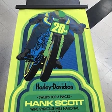 Vintage 1974 Harley-Davidson Syracuse Mile National Hank Scott Wins