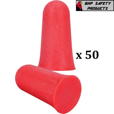 Disposable Polyurethane Foam Ear Plugs NRR 33 Decibels Uncorded Earplug 50 Pairs