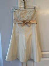 Jessica McClintock Formal Dress Cream Gold NWOT Size 5