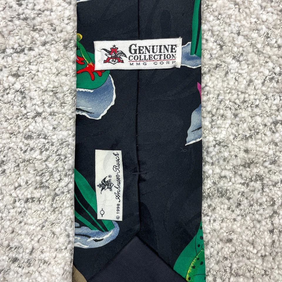 Corbata vintage Budweiser corbata ranas cerveza años 90 negra 1996 Anheuser Busch genuina Foto 4 de 4