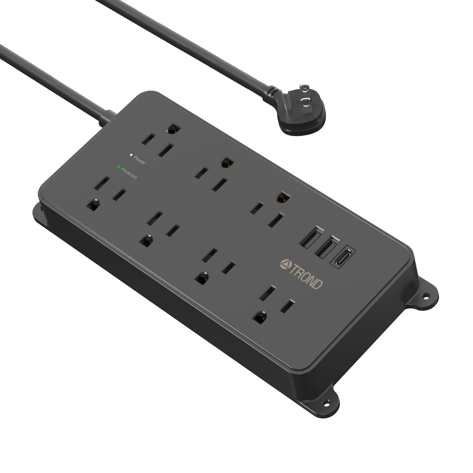 TROND Power Strip Surge Protector 7 Widely-Spaced Outlets with 3 USB Ports (1 U