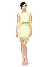 MOON COLLECTION Yellow Lace Detailed Top $88 SAKS FIFTH AVE Size S NEW