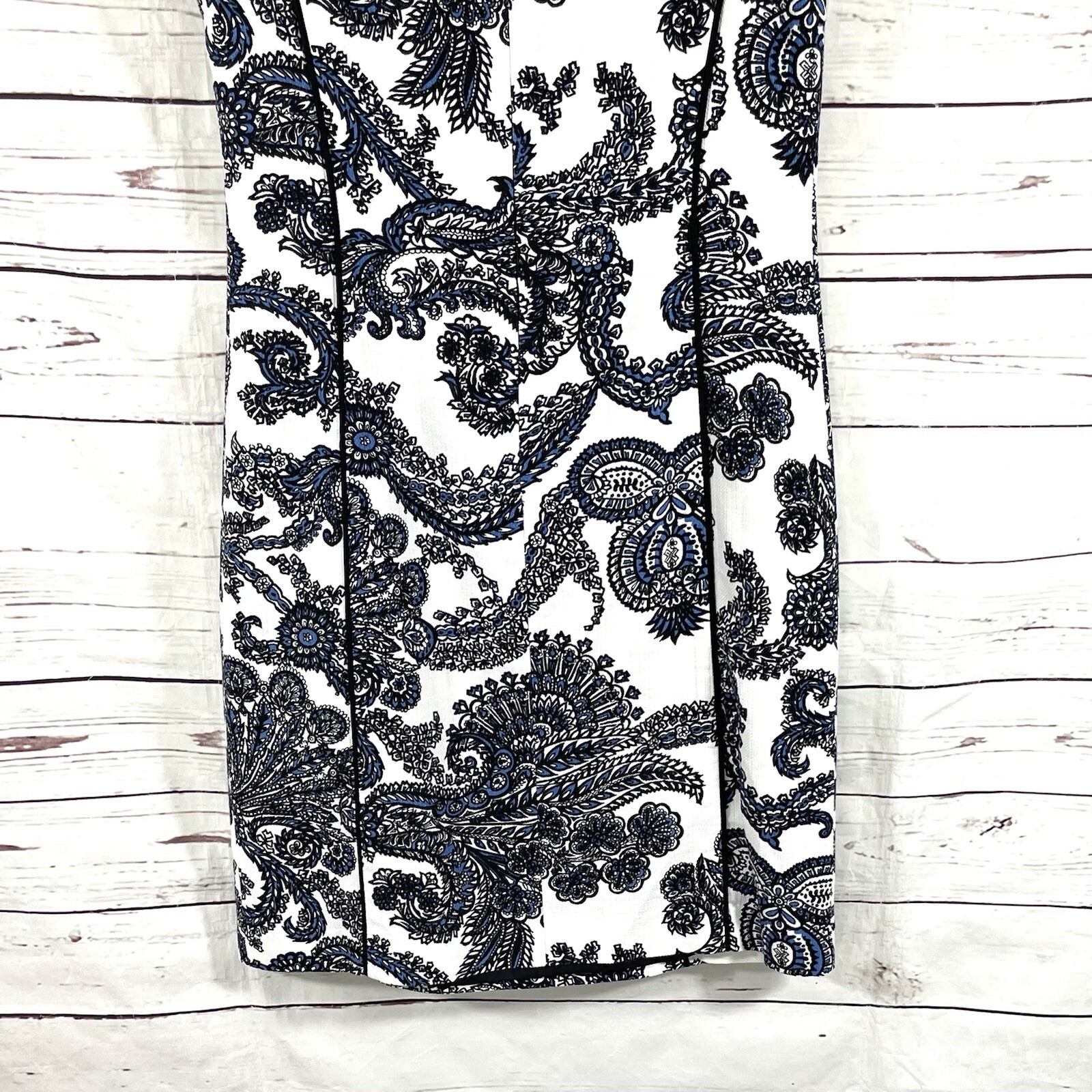 Talbots Petite Womens Sheath Dress White Filigree Paisley Prints Size 8P image 6