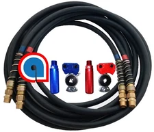 Rubber Air Line 15 ft w/Red & Blue handles+Gladhands Ref:11-8115,179.3009.15