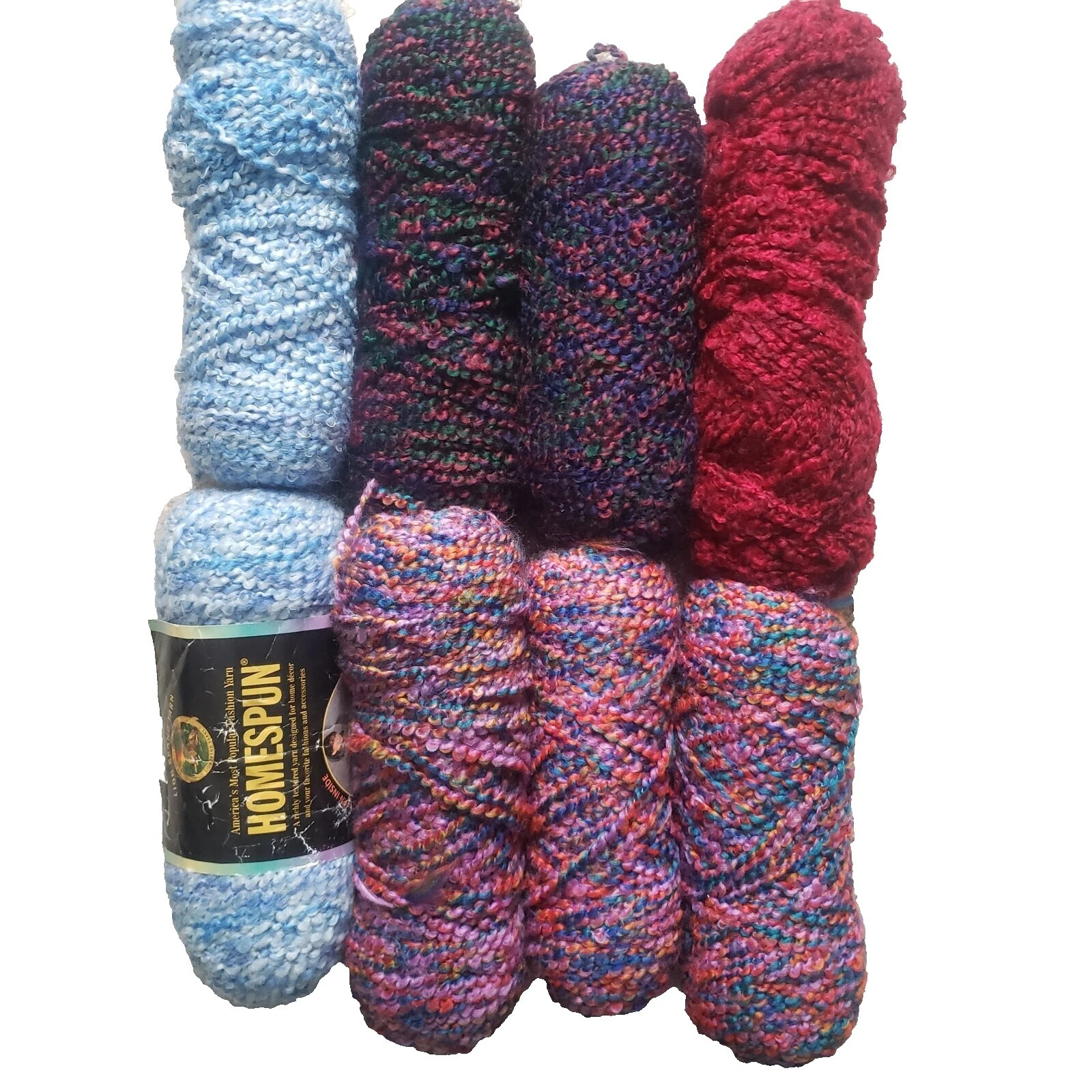 Lote Mezclado Boucle hilos tejidos y Croché