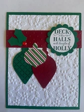 Christmas gleaming deck the halls card kit of 10 made w/ Stampin' Up