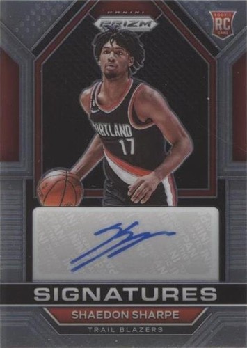 2022 Select Shaedon Sharpe Rookie Signatures Silver Prizm Auto RC 