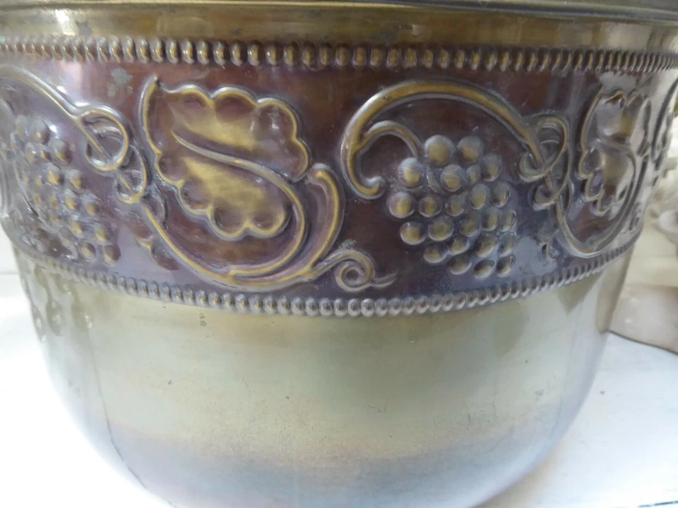 Jugendstil Bowle Bowletopf Kupfer / Messing um 1900 - Bild 3 von 4