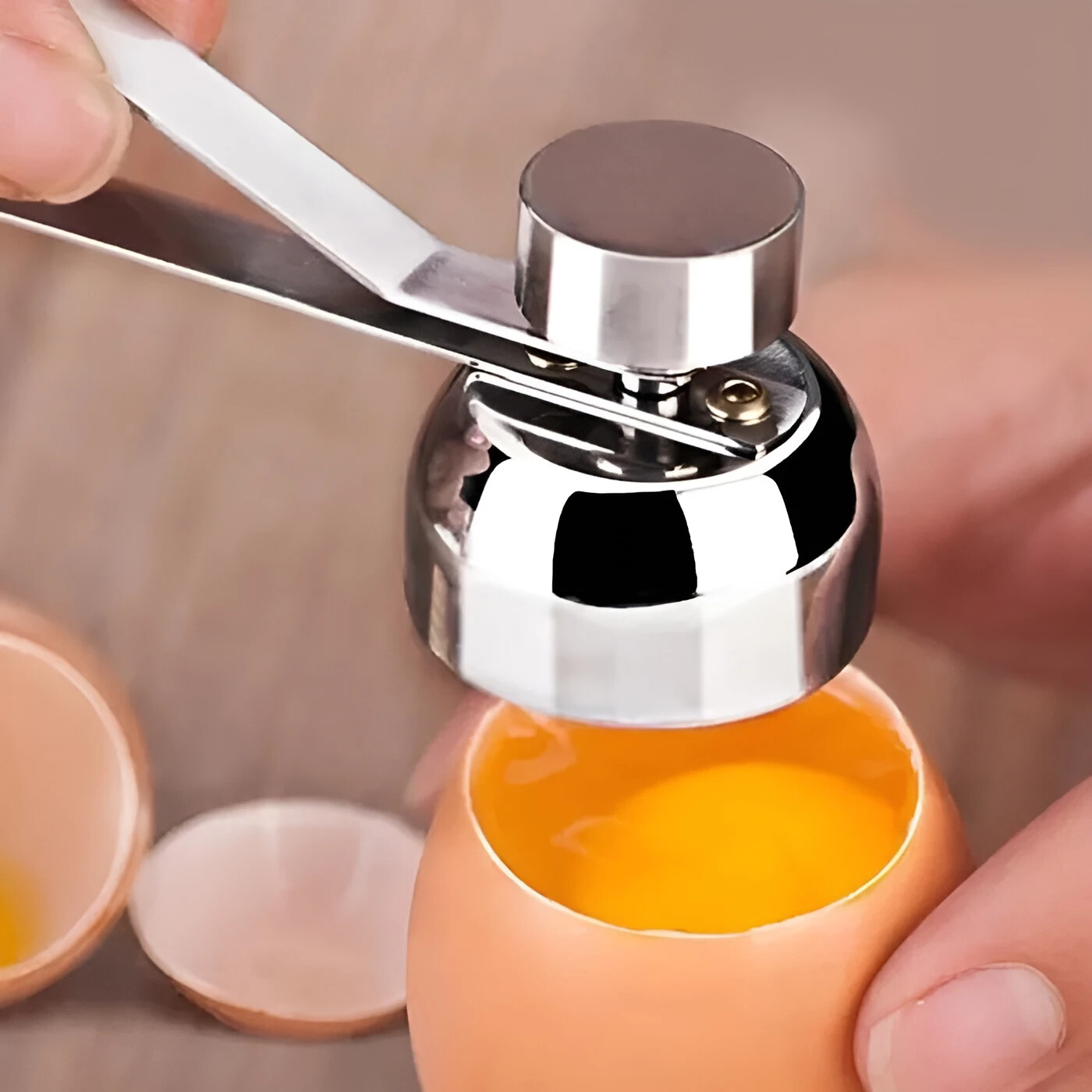 Coupe-œuf en acier inoxydable et toqueur pour cuisine