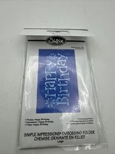SIZZIX EMBOSSING FOLDER - HAPPY BIRTHDAY PHRASE - 654325