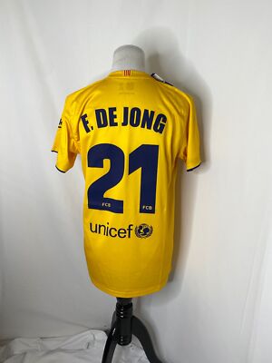 FC Barcelona Men's Small Soccer Jersey Shirt Yellow Rakuten F. DE