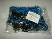 LOT OF 12 METAL WHISTLES & BLUE LANYARD RINCO REFEREE POLICE EMERGENCY SURVIVAL
