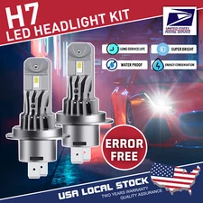 CANBUS H7 LED Headlight Super Bright Bulbs Kit White 10000LM High/Low Beam 6000K