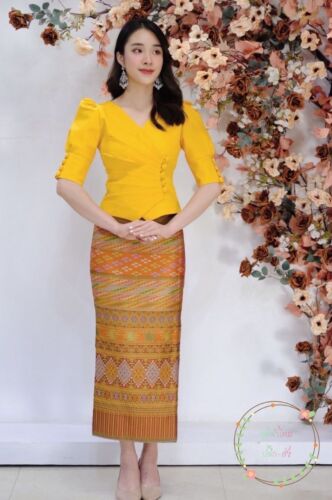 LAOS/THAI TRADITIONAL SILK BLOUSE SHIRTS - THAI TRADITIONAL CLOTHING AND DRESS - Picture 9 of 20