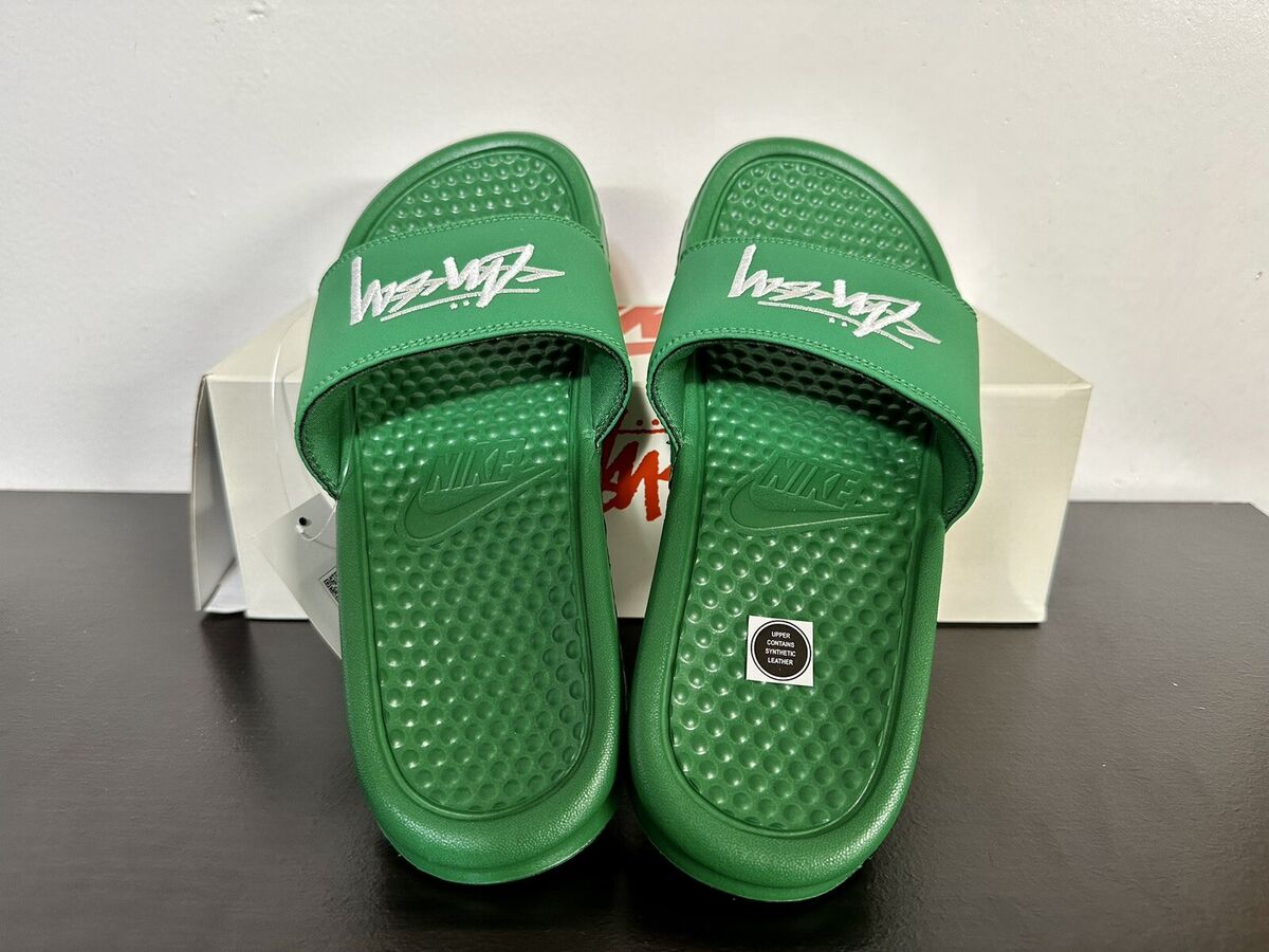 Nike x Stussy Benassi Slides Sandals Pine Mens Size US4 Nike x Stussy Benassi Slides Sandals Pine Mens Size US4