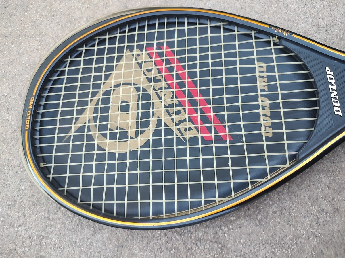 Raquette De Tennis Dunlop L4 Signée John McEnroe - Taille 4 1/2, Modèle Vintage