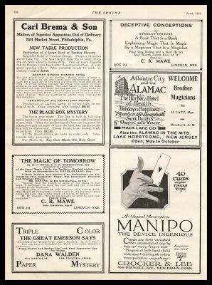 1920 Carl Brema & Son ''Black Box Mystery'' Magic Trick $12.00 Vintage Print Ad