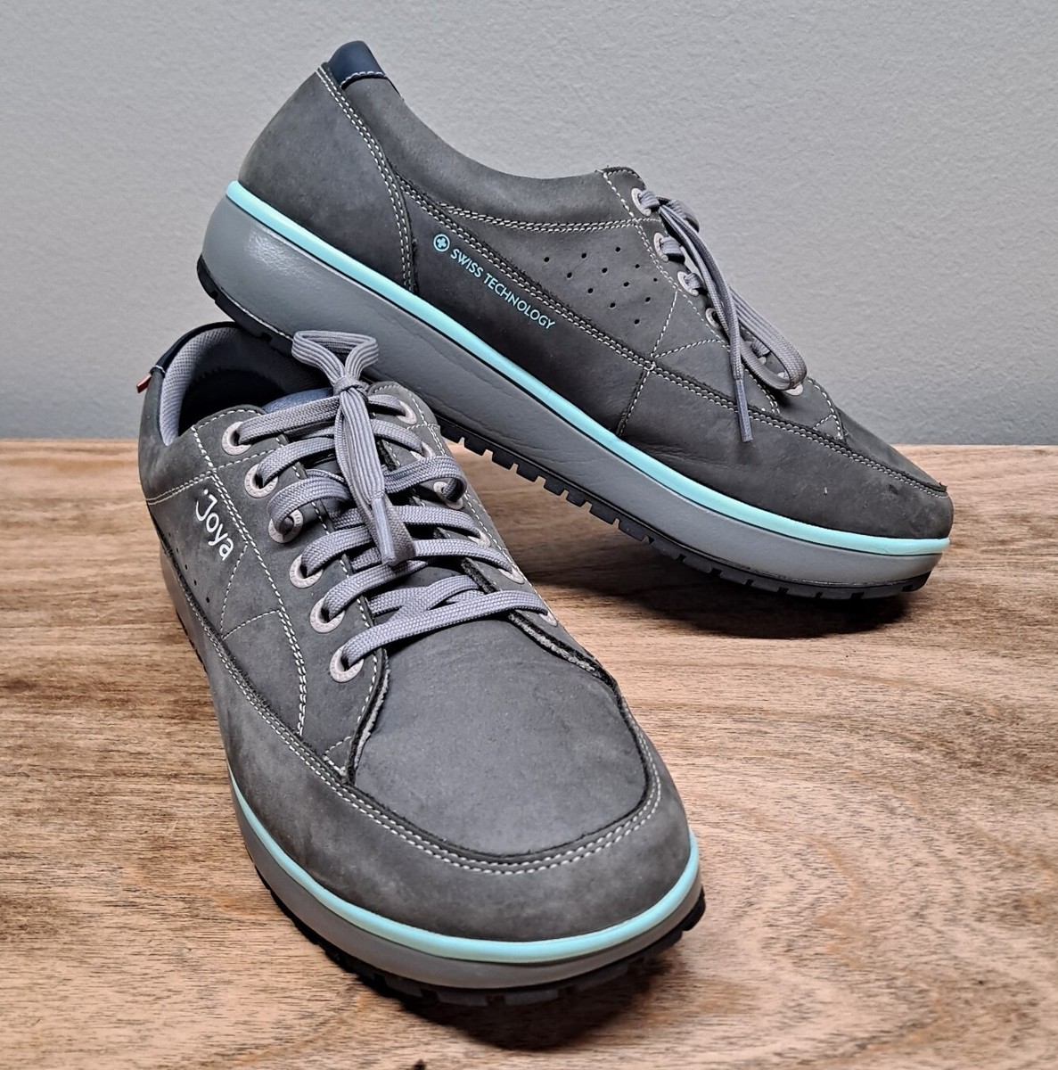 Joya Vancouver Size Gray/Blue Nubuck Trainers Athletic Shoes