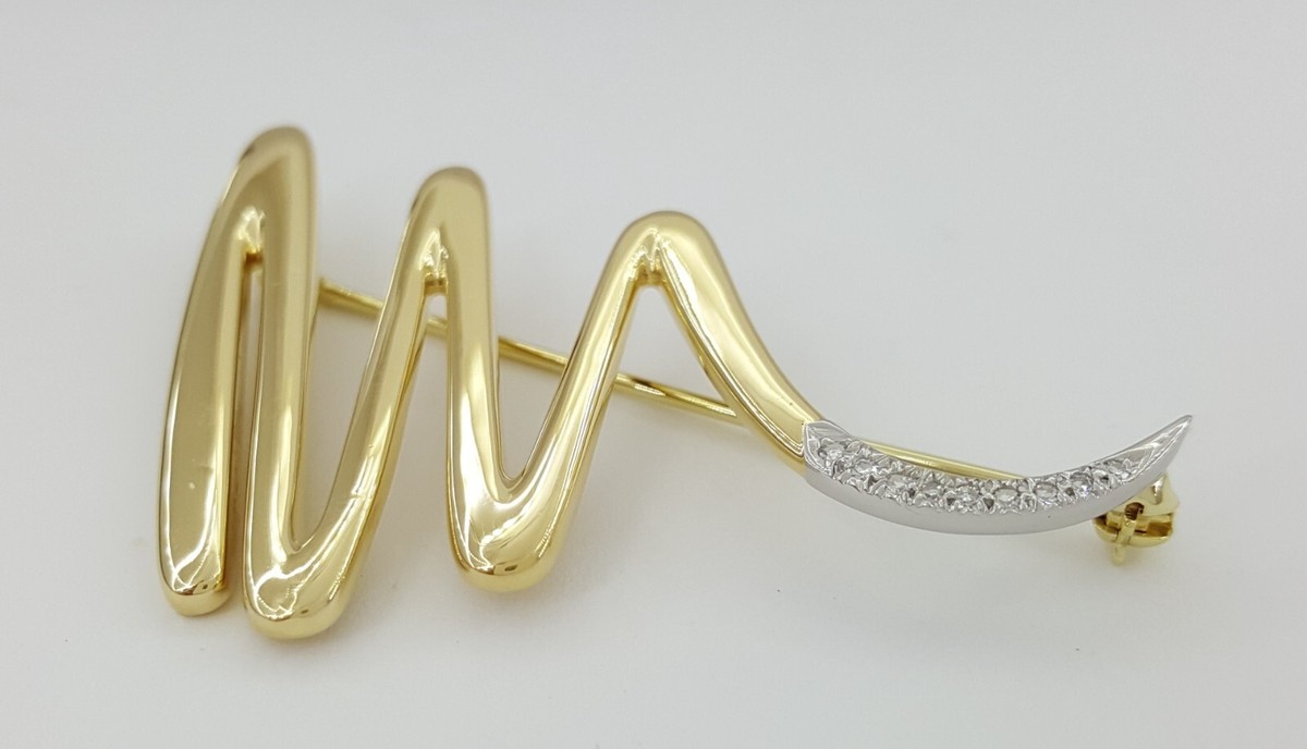 Tiffany & Co. Paloma Picasso 鳩ブローチ Tiffany & Co. Paloma Picasso Gold Platinum & Diamond Zig Zag