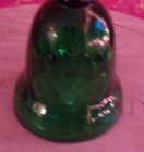 Vintage Emerald Depression Diamond Pattern Small Green Art Glass Bell — photo 3