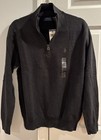 NWT Polo Ralph Lauren Mens Honeycomb Half Zip Sweater Grey - Size Medium $138