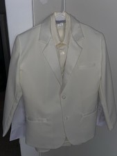Boys Formal Vest Set 4-Piece Size 12 Used Cream Color